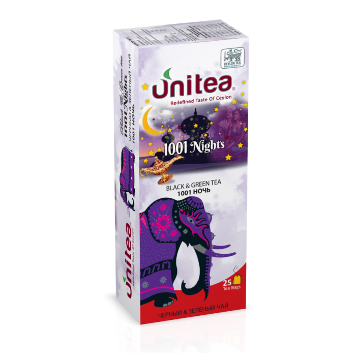 Unitea Черный+Зеленый Чай 1001 НОЧЬ 25пак