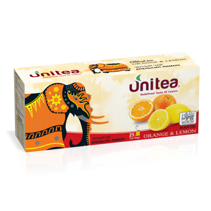Unitea Черный чай АПЕЛЬСИН ЛИМОН  25пак