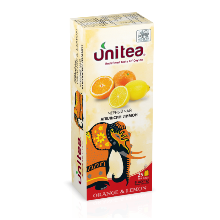 Unitea Черный чай АПЕЛЬСИН ЛИМОН  25пак