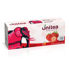 Unitea Черный чай КЛУБНИКА 25пак